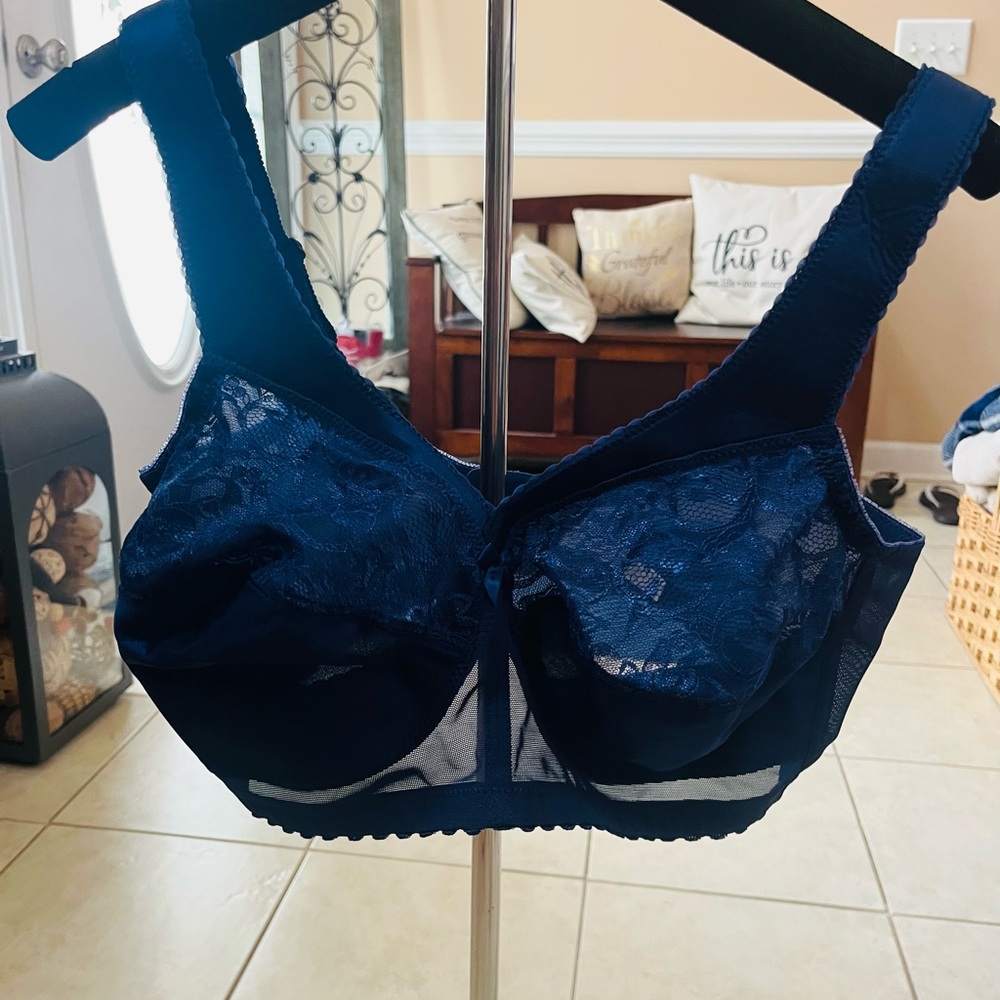 Glamorise Lace Bra - Deep Blue